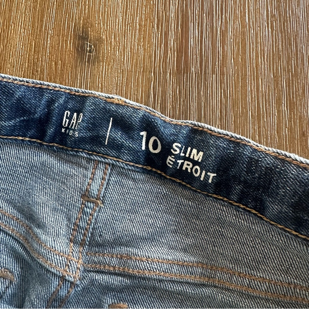 3/20$ GAP Kids Blue Distressed Jeans size 10 slim - Picture 4 of 9